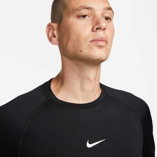 Nike Pro Warm Long-Sleeve Top Herre Black/White XL