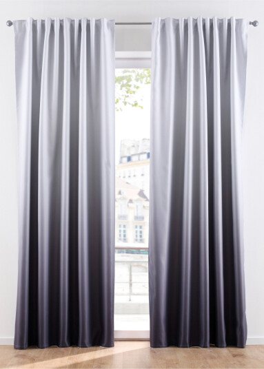 bonprix Lystett gardin med fargegradering (1-pack) 1 (H/B: 225/140 cm),2 (H/B: 245/140 cm) grå