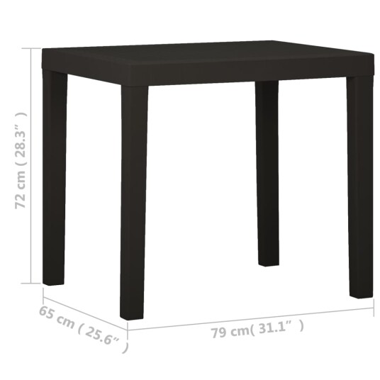 vidaXL Hagebord antrasitt 79x65x72 cm plast