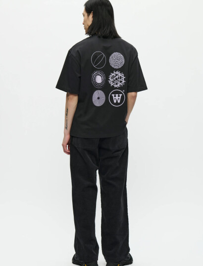 WOOD WOOD Wwliam Tee Aacomp 25074 - Black - S