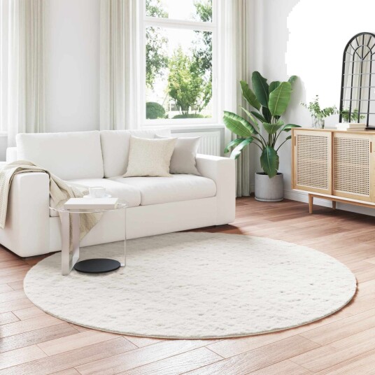 Kunstpels Kanin Teppe Olite Krem Ø 160 cm Polyester