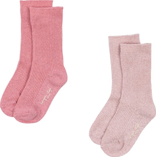 Konges Sløjd Sokker   2 pack   Rib   Rose Mix m. Glitter   Konges Sløjd   33/35   Sokker   Rosa   33 35