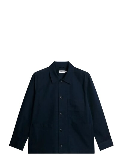 J. Lindeberg Easton Cotton Overshirt   Navy   S