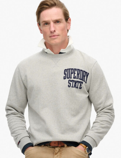 Superdry Vintage Athletic Crew   Grey   XXL