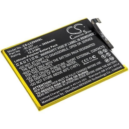 Lenovo Z6 Lite batteri (3950 mAh 3.85 V, Sort) Lenovo Z6 Lite batteri (3950 mAh 3.85 V, Sort)