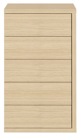 Temahome Hugo Kommode m. 5 skuffer, Natur Unoliving