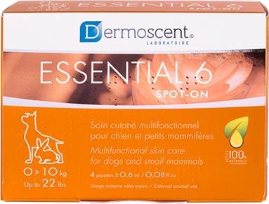 Dermoscent Essential 6 spot on hudolje hund 0-10kg 4x0,6 ml