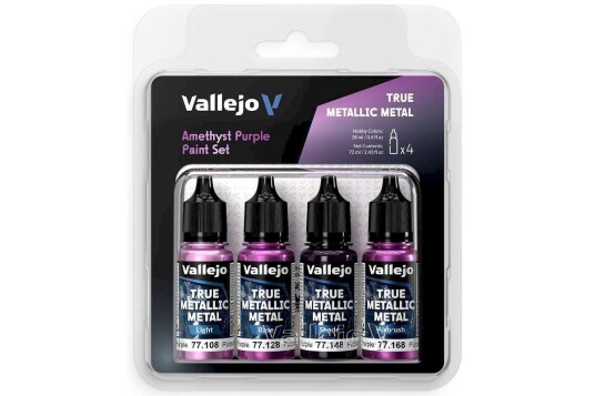 Vallejo True Metallic Amethyst Lilla 4x18ml Vallejo True Metallic Amethyst Lilla 4x18ml