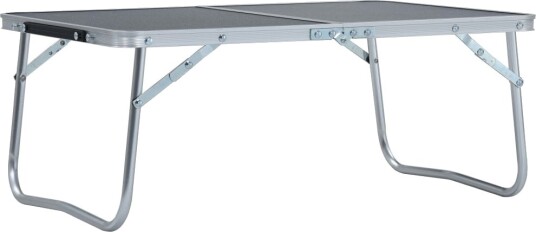 Sammenleggbart campingbord grå aluminium 60x40 cm