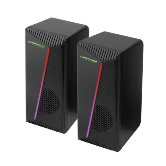 Esperanza - 2.0 USB-høyttaler med RGB LED i regnbuefarger