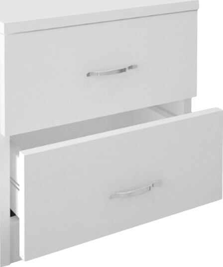 Decorotika Nattbord 40 cm med Oppbevaring 2 Skuffer - Hvit