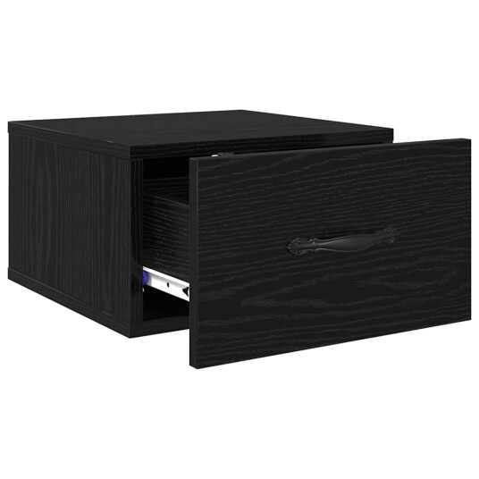 Nattbordskap 2 pcs Svart eik 35 x 35 x 20 cm Konstruert tre Nattbordskap 2 pcs Svart eik 35 x 35 x 20 cm Konstruert tre