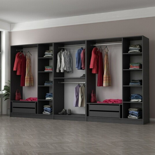 Fruitland Garderobe 360 cm - Antrasitt