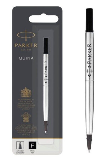 Parker Rollerball Pen Ink Refill  Fine  Svart QUINK Ink  1 Count