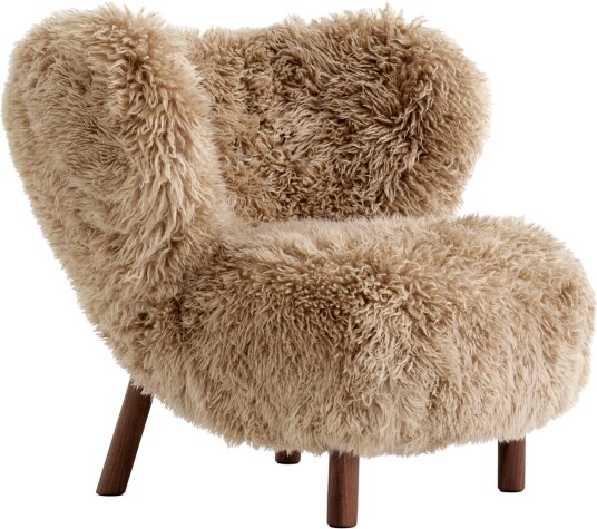 &Tradition &tradition; Little Petra Vb1 Sheepskin Honey Walnut Lenestoler Viggo Boesen Beige Mdf/tre/syntetisk/skum