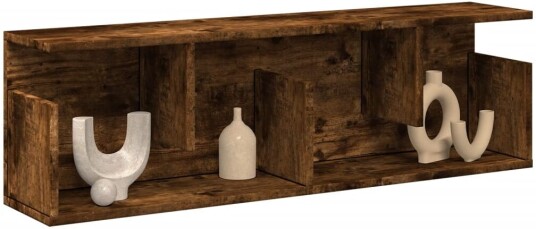 Veggskap 100x20x30 cm røkt eik konstruert tre