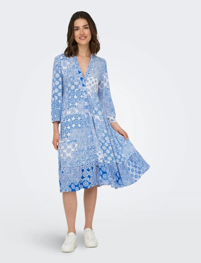 ONLY Onlmilana 7/8 Dress Wvn Noos Blue XL ONLY Onlmilana 7/8 Dress Wvn Noos Blue XL