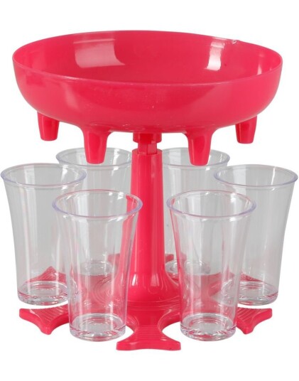 Rosa Shot Dispenser og 6 Shotglass