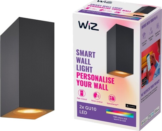 WiZ Up&Down vegglampe 2x5W (sort)
