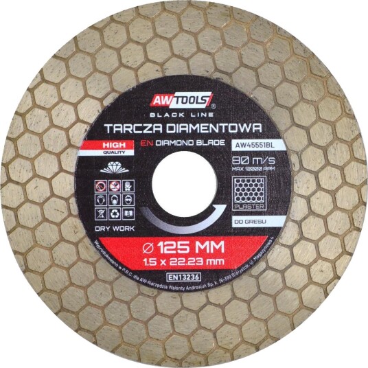 AWTools Diamantkutteskive Black Line 125 × 22,2 mm