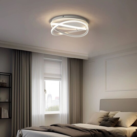 Lucande LED-taklampe Aldric, hvit, aluminium, Ø 45 cm