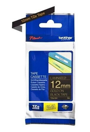Brother TZE334 - Gold On Black - Roll (1.2 cm x 8 m) 1 cassette(s) Brother TZE334 - Gold On Black - Roll (1.2 cm x 8 m) 1 cassette(s)
