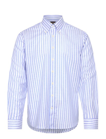 Oscar Jacobson Reg Fit Bd Wide Stripe Shirt Blue 42