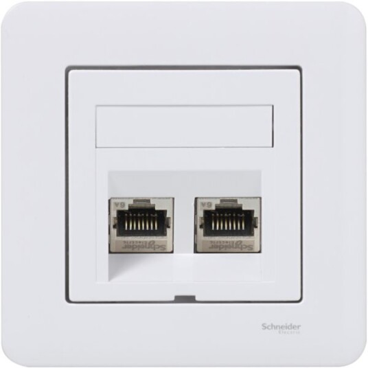 Schneider Electric WDE002438 Modulæruttak med heldekningsplate Hellende