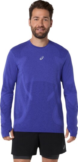 Asics Men"s Road Seamless Long Sleeve Top Cobalt Burst/Eggplant M