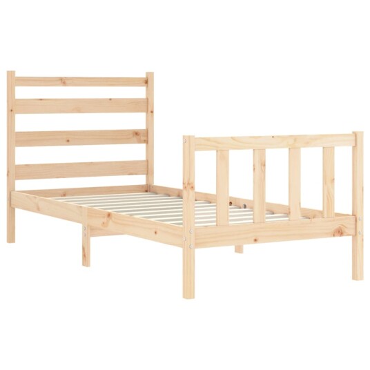 vidaXL Sengeramme med hodegavl 90x190 cm heltre