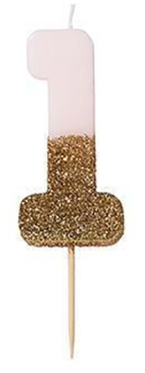 Talking Tables Kakelys Siffer Lyserosa/Gullglitter - Siffer 1