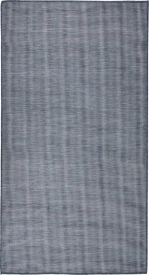 vidaXL Utendørs flatvevd teppe 80x150 cm blå