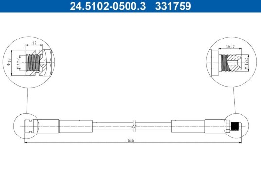 Bremseslange ATE 24.5102-0500.3