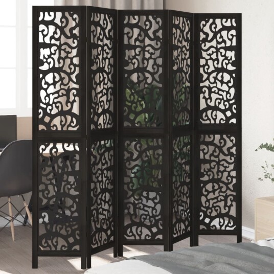  Romdeler 5 paneler svart heltre keisertre 8721012074552