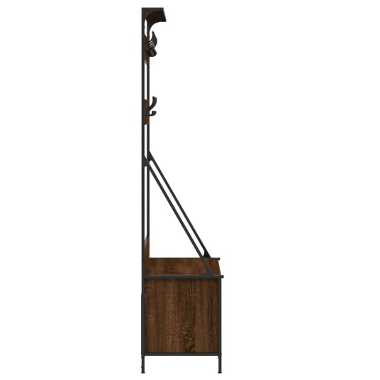 Klesstativ med skooppbevaring brun eik 100x41x184 cm 8721012196537
