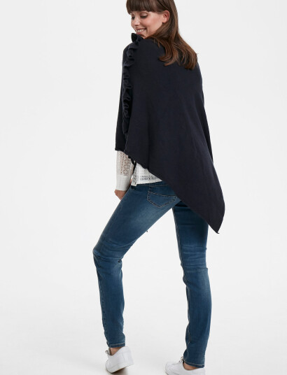 Cream Odettecr Poncho - Navy - ONE SIZE Cream Odettecr Poncho - Navy - ONE SIZE