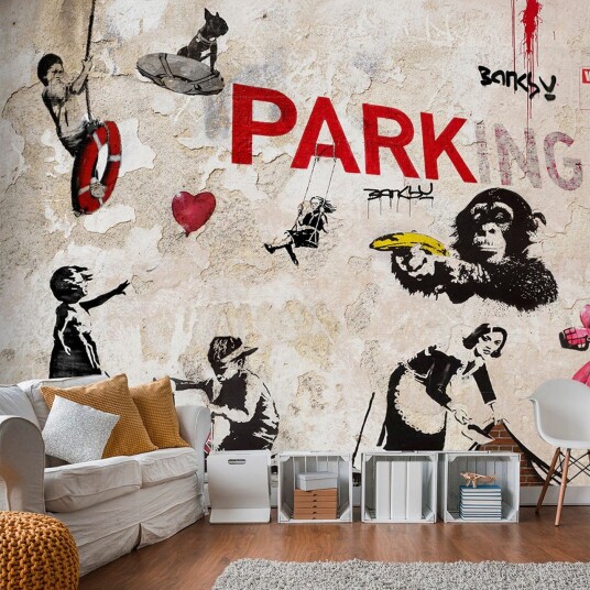 Fototapet Banksy Graffiti Collage 250x175 - Finnes i flere størrelser