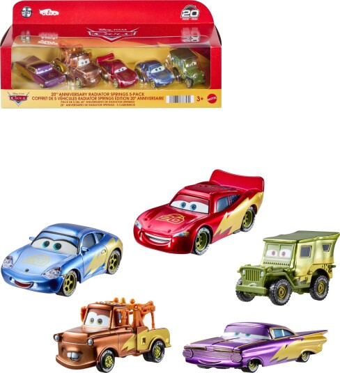 Biler Disney And Pixar Cars Race To Celebrate 20Th Anniversary Radiator Springs 5-Pack Multi/patterned ONE SIZE