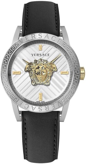 Versace Herreklokke VESN00222 V Code Sølvfarget/Lær Ø43 mm Versace Herreklokke VESN00222 V Code Sølvfarget/Lær Ø43 mm
