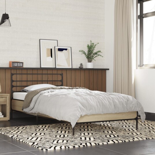  Sengeramme sonoma eik 90x200 cm konstruert tre og metall 8721102445613
