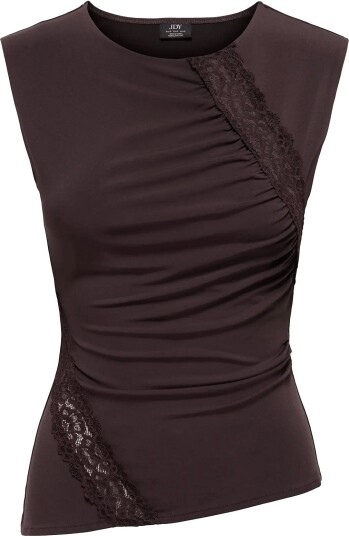 JDY Jdymisty S/L Lace Detail Top Jrs   Brown   S