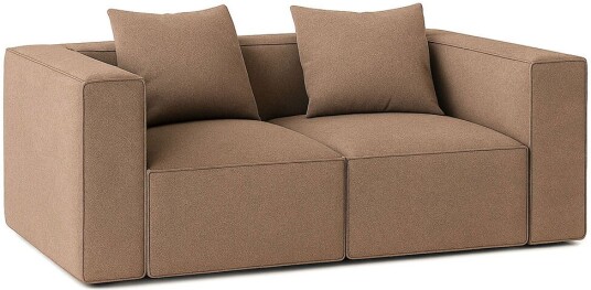 Box 2 personers sofa 2 pynteputer beige brun.