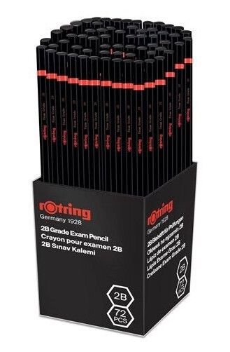 Rotring rOtring Woodcase Pencils | 2B Exam Grade | Black | 4 Count Rotring rOtring Woodcase Pencils | 2B Exam Grade | Black | 4 Count