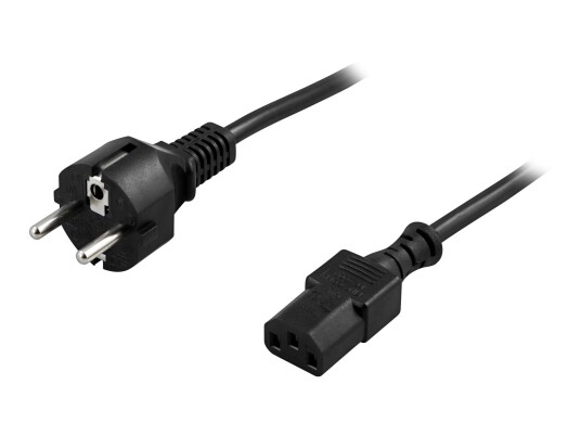 Deltaco Strømkabel CEE 7/7 til IEC 60320 C13 5 m 10 A Svart