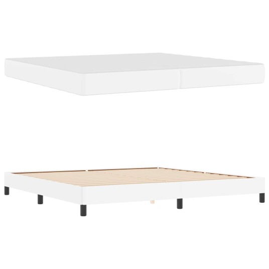 Seng med madrass Klar hvit 200 x 200 cm Kunstlær
