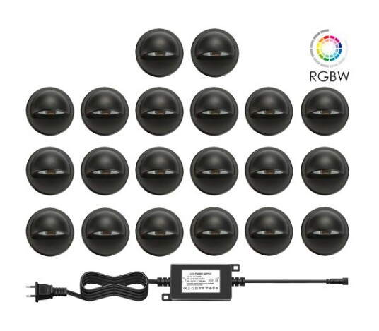Nordic Terrassebelysning B5 20 X 0,4W RGBW IP65 Sort Dimbar