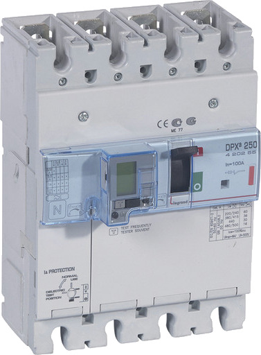 Legrand DPX3 250 Termisk Sikring + Jordfeil 4P 100A 36kA