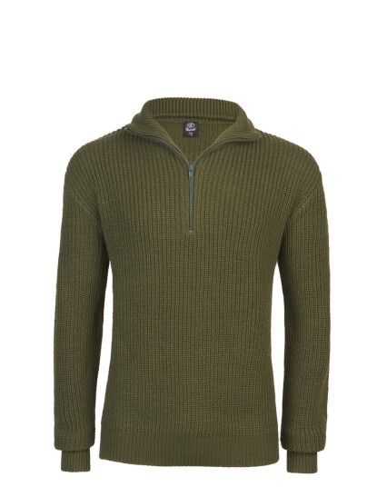 Brandit Marine Pullover Troyer Sweater Grønn Oliven