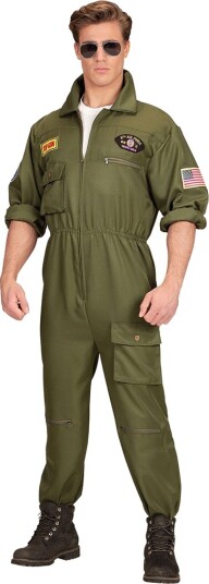 Widmann Top Gun Inspirert Jumpsuit Herrekostyme Strl L