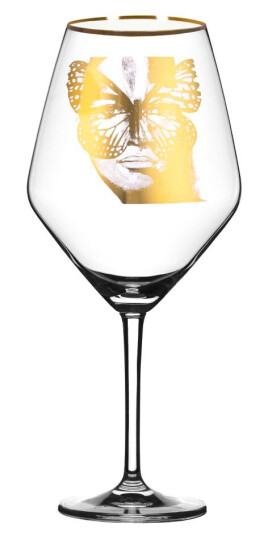 Carolina Gynning Rødvinsglass Golden Butterfly 75 cl gull